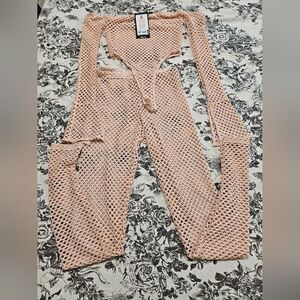 Dolls Kill RXCH Sold Out Kai Charmer Nude Mesh Body Suit 2 Piece Outfit